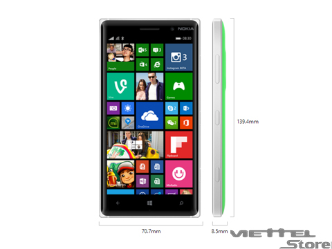 Nokia Lumia 830 trình làng: thiết kế mỏng nhẹ, camera 10.0Mpx PureView, W.P 8.1 mới nhất Lumia Denim